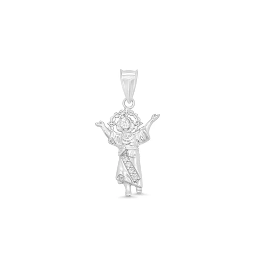 Sterling Silver Rhodium Plated Baby Jesus Pendant