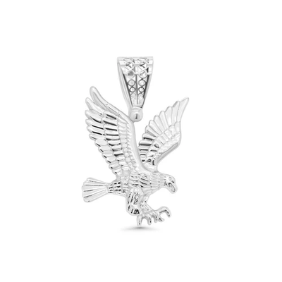 Sterling Silver Rhodium Plated American Eagle Pendant