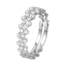 Load image into Gallery viewer, Sterling Silver Rhodium Plated Zig-Zag Stackable CZ Ring, Size 5