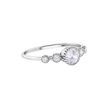 Load image into Gallery viewer, Sterling Silver Rhodium Plated Round Clear CZ Ring