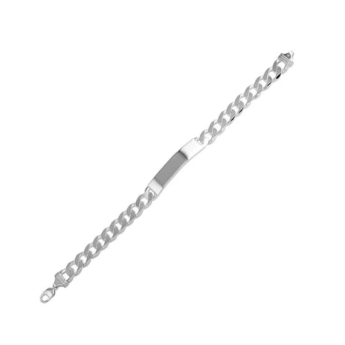 Sterling Silver Engravable ID Super Flat Curb 120 Bracelet