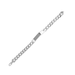 Sterling Silver Engravable ID Super Flat Curb 120 Bracelet