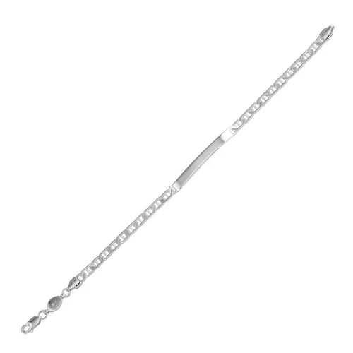 Sterling Silver Engravable ID Flat Marina 120 Bracelet