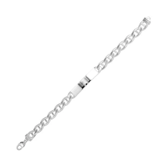 Sterling Silver Engravable ID Flat Marina 150 Bracelet