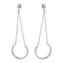 Load image into Gallery viewer, Sterling Silver Rhodium Plated Dangling Horse Shoe Earrings