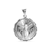 Sterling Silver High Polished DC Round Jesus Christ Pendant