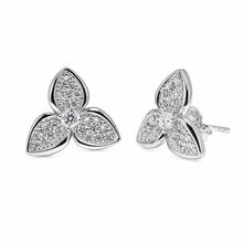Load image into Gallery viewer, Sterling Silver Rhodium Plated Lab Grown Diamond Marquise Cluster Earrings
