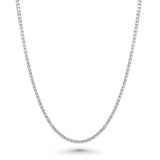 Sterling Silver Rhodium Plated 2mm Round Lab Grown Diamond Tennis Necklace