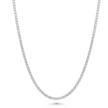 Load image into Gallery viewer, Sterling Silver Rhodium Plated Round Lab Grown Diamond Tennis Necklace