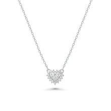 Load image into Gallery viewer, Sterling Silver Rhodium Plated Lab Grown Diamond Encrusted Heart Pendant Necklace