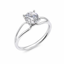 Load image into Gallery viewer, Sterling Silver Rhodium Plated Round Lab Grown Diamond Bypass Engagement Ring