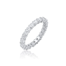 Load image into Gallery viewer, Sterling Silver Rhodium Plated Moissanite Eternity Band Ring