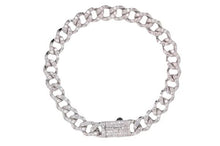 Load image into Gallery viewer, Sterling Silver Rhodium Plated Moissanite Miami Cuban Link Bracelet