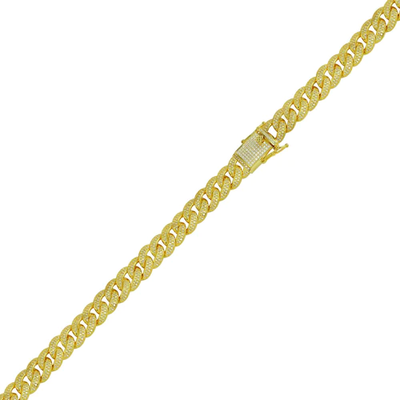 Sterling Silver Gold Plated Moissanite Curb 9.5mm Bracelet