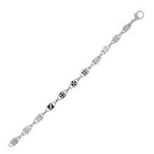 Load image into Gallery viewer, Sterling Silver Rhodium Plated Moissanite Disc Charm Bracelet