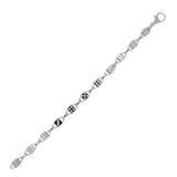 Sterling Silver Rhodium Plated Moissanite Disc Charm Bracelet