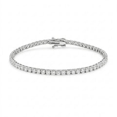Sterling Silver Rhodium Plated Moissanite Tennis Bracelet