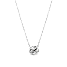 Load image into Gallery viewer, Sterling Silver Rhodium Plated Moissanite Stone Solitaire Necklace
