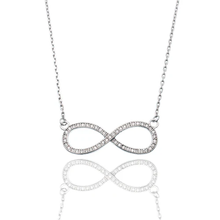 Load image into Gallery viewer, Sterling Silver Rhodium Plated Infinity Moissanite Stone Adjustable Necklace