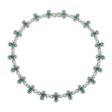 Sterling Silver Rhodium Plated Green Moissanite Infinity Cross Necklace