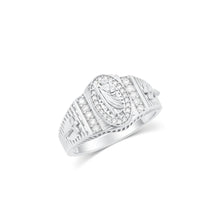 Load image into Gallery viewer, Sterling Silver Rhodium Plated Men's Moissanite Saint Jude Oval Center Iced Out Ring