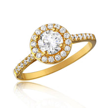 Load image into Gallery viewer, Sterling Silver Gold Plated Moissanite Thin Micro Pave Ring