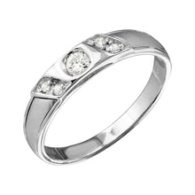 Load image into Gallery viewer, Sterling Silver Rhodium Plated Slash Moissanite Trios Bridal CZ Ring