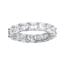 Load image into Gallery viewer, Sterling Silver Rhodium Plated Moissanite Eternity Band Ring