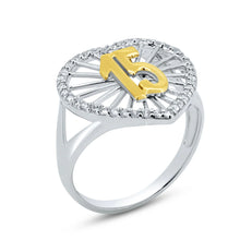Load image into Gallery viewer, Sterling Silver Two Toned Plated Moissanite Quinceanera Heart Ring