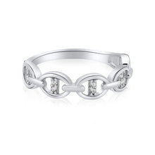 Load image into Gallery viewer, Sterling Silver Rhodium Plated Moissanite Mariner Design Link Ring