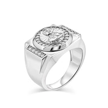 Load image into Gallery viewer, Sterling Silver Rhodium Plated Men's Moissanite Malverde Ring