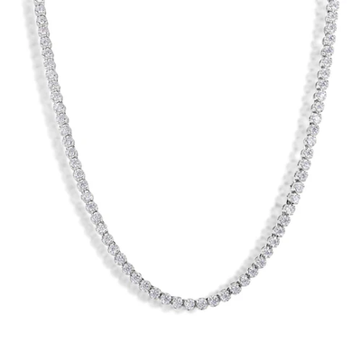 Sterling Silver Rhoidum Plated Moissanite Stone Tennis Necklace Or Bracelet