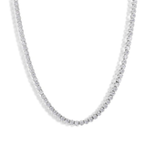 Sterling Silver Rhoidum Plated Moissanite Stone Tennis 3mm Necklace Or Bracelet