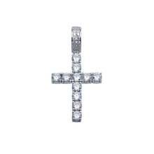 Load image into Gallery viewer, Sterling Silver Rhodium Plated Moissanite Cross Hip Hop Pendant
