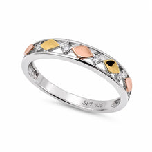 Load image into Gallery viewer, Sterling Silver threeTone Plated Moissanite Men's Faceted Geometric Ring