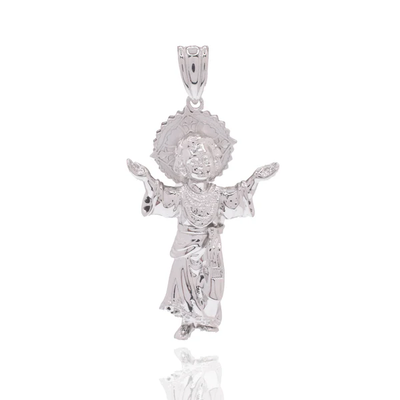 Sterling Silver Rhodium Plated Saint Jude Pendant