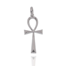 Load image into Gallery viewer, Sterling Silver Rhodium Plated The Ankh Cross Pendant