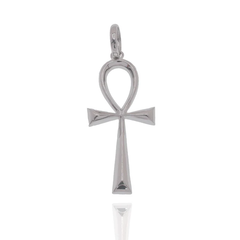 Sterling Silver Rhodium Plated The Ankh Cross Pendant