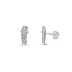 Sterling Silver High Polished Small Saint Jude Earrings