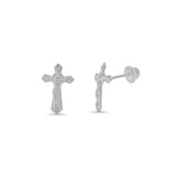 Sterling Silver High Polished Crucifix Earrings