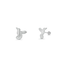 Load image into Gallery viewer, Sterling Silver High Polished Hummingbird Earrings