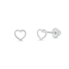 Sterling Silver High Polished Heart Silhouette Earrings