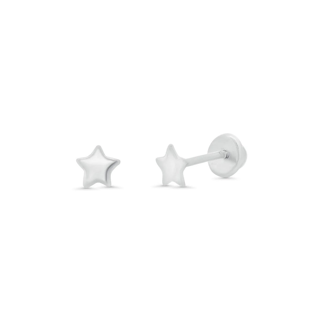 Sterling Silver High Polished Mini Star Earrings