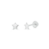 Sterling Silver High Polished Mini Star Earrings