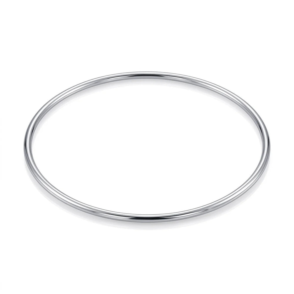 Sterling Silver 2mm Plain Bangle Bracelet