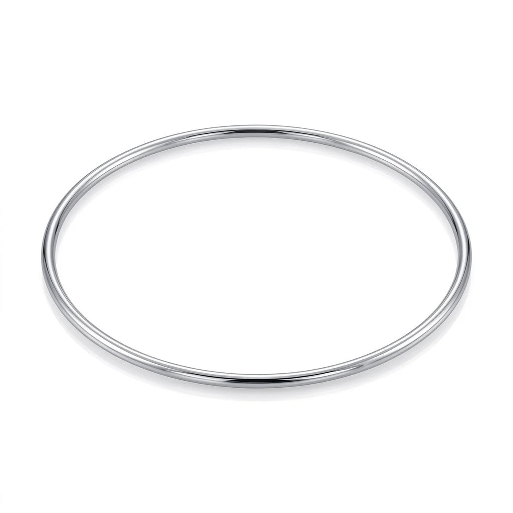 Sterling Silver 2mm Plain Bangle Bracelet