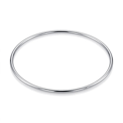 Sterling Silver 2mm Plain Bangle Bracelet
