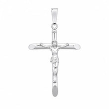 Load image into Gallery viewer, Sterling Silver Rhodium Plated Soldered Bail Cross Pendant