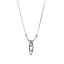 Load image into Gallery viewer, Sterling Silver Ascending Almond Drop Necklace