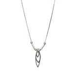 Sterling Silver Ascending Almond Drop Necklace